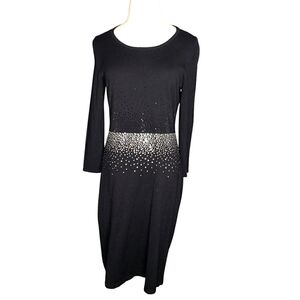 Calvin Klein Evening Dress Cocktail Party Date Studs Beads Rheinstone Metallic